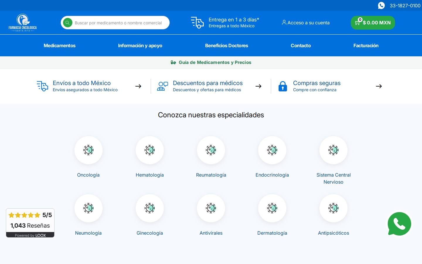 farmaciasantarita.mx homepage screenshot