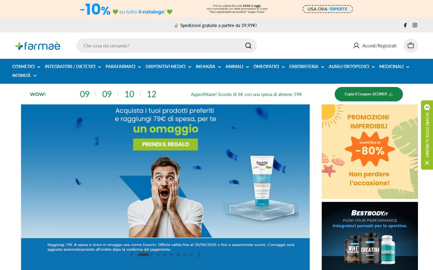farmae.it homepage screenshot