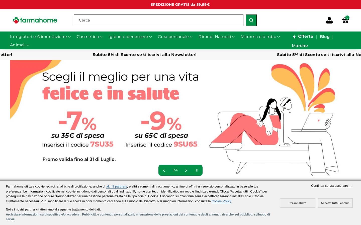 Farmahome.it homepage screenshot