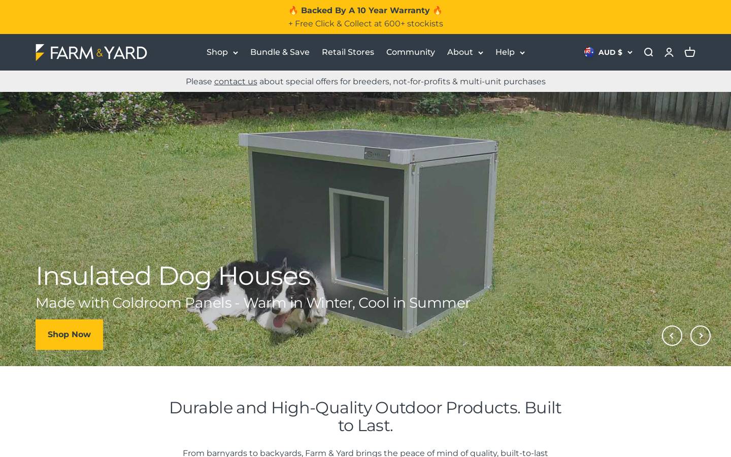 farmandyard.com.au homepage screenshot