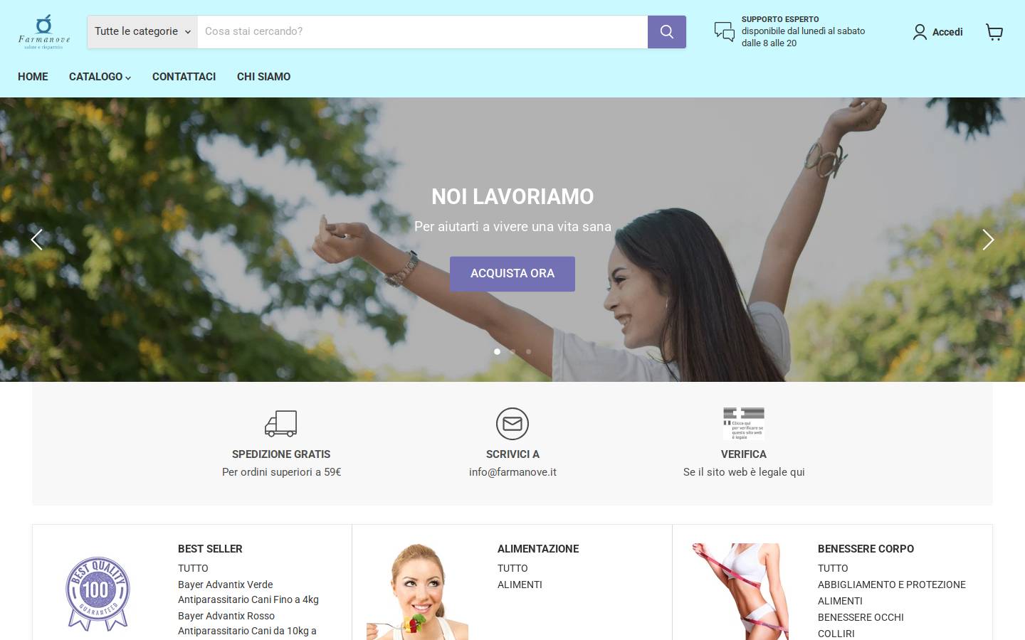 farmanove.it homepage screenshot