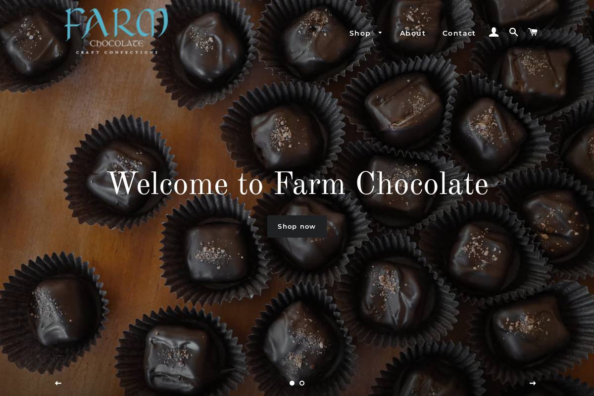 farmchocolate.com homepage screenshot