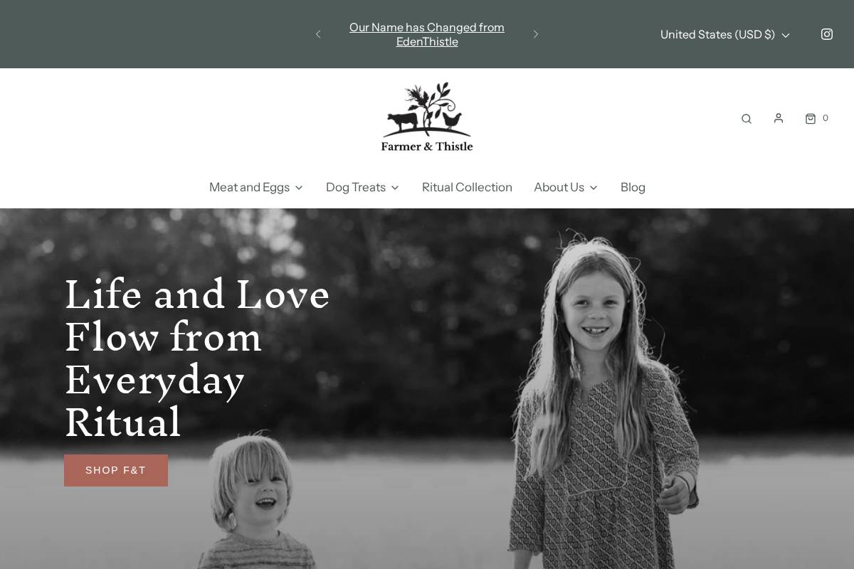 farmerandthistle.com homepage screenshot