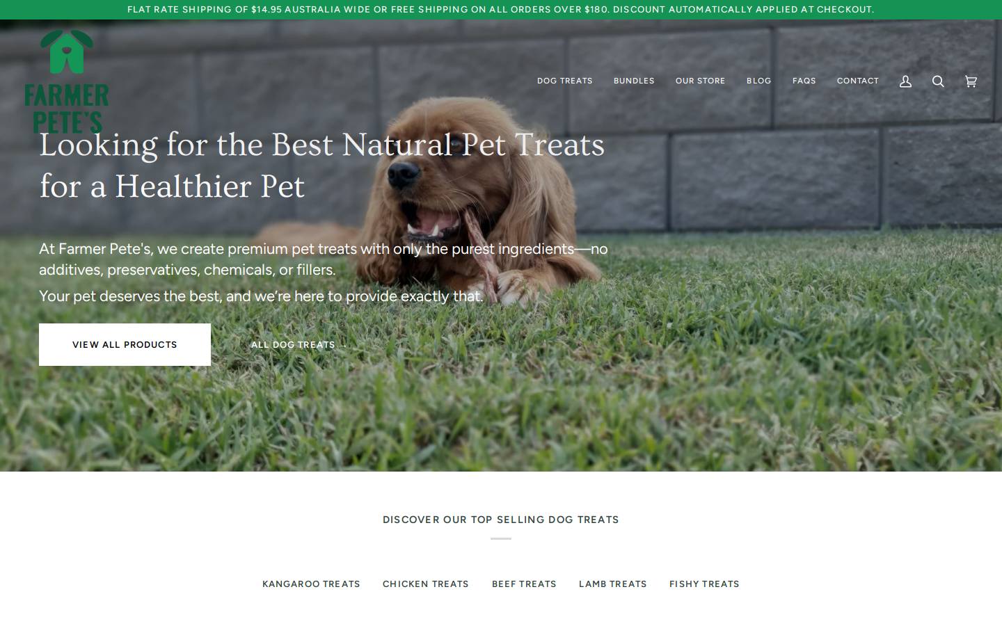 farmerpetes.com.au homepage screenshot