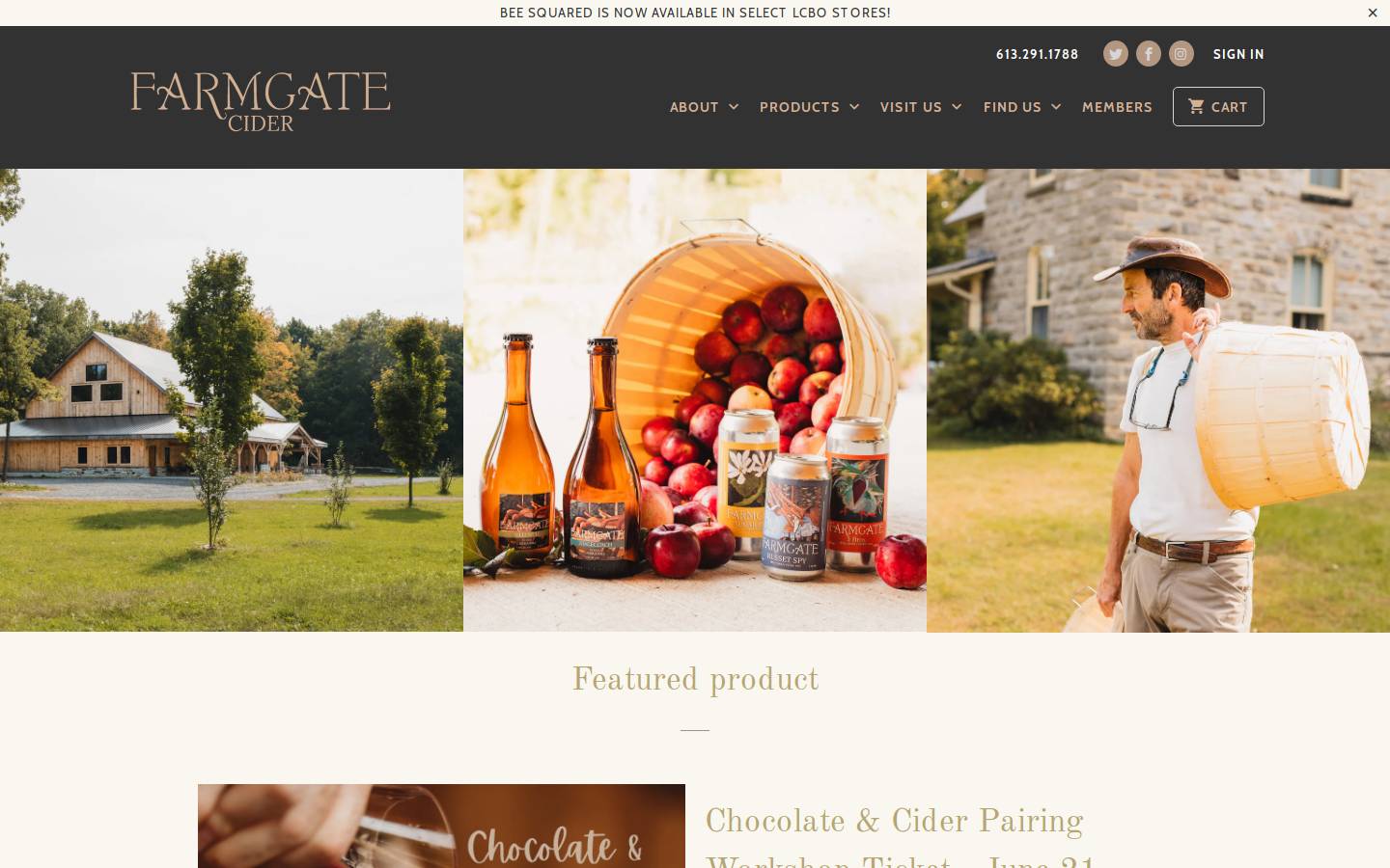 farmgatebrewing.ca homepage screenshot