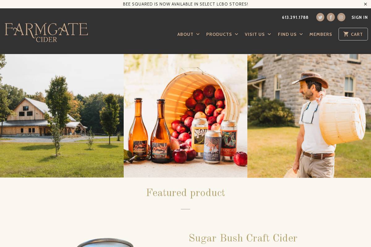 Farmgate Cider homepage screenshot