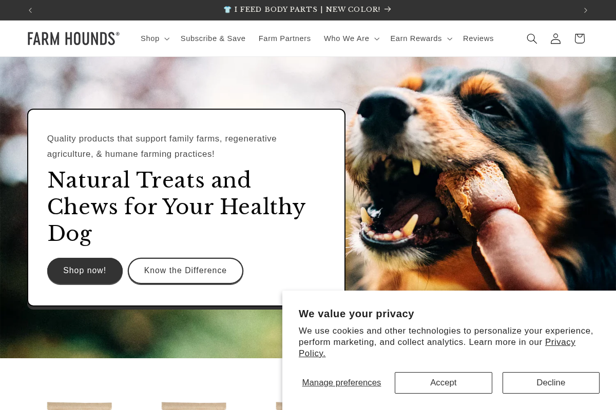Farm Hounds homepage screenshot