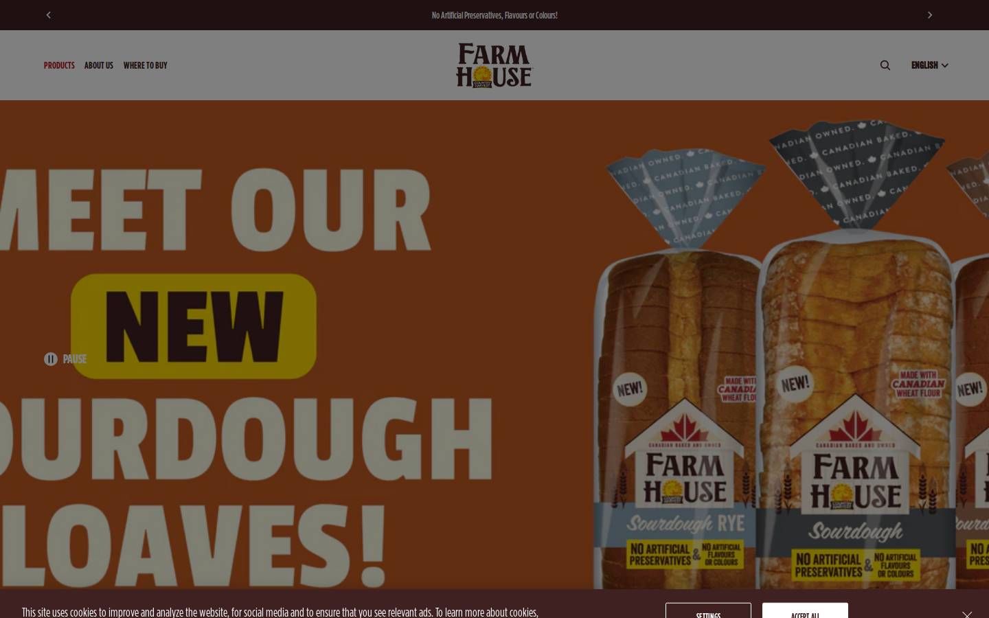 farmhouse.ca homepage screenshot