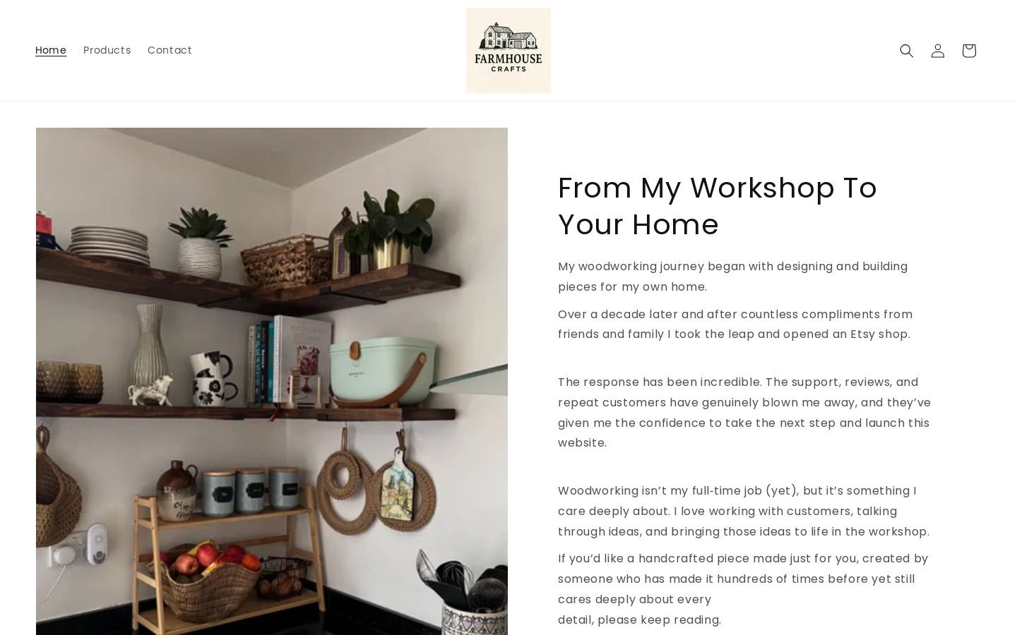 farmhousecrafts.co.uk homepage screenshot