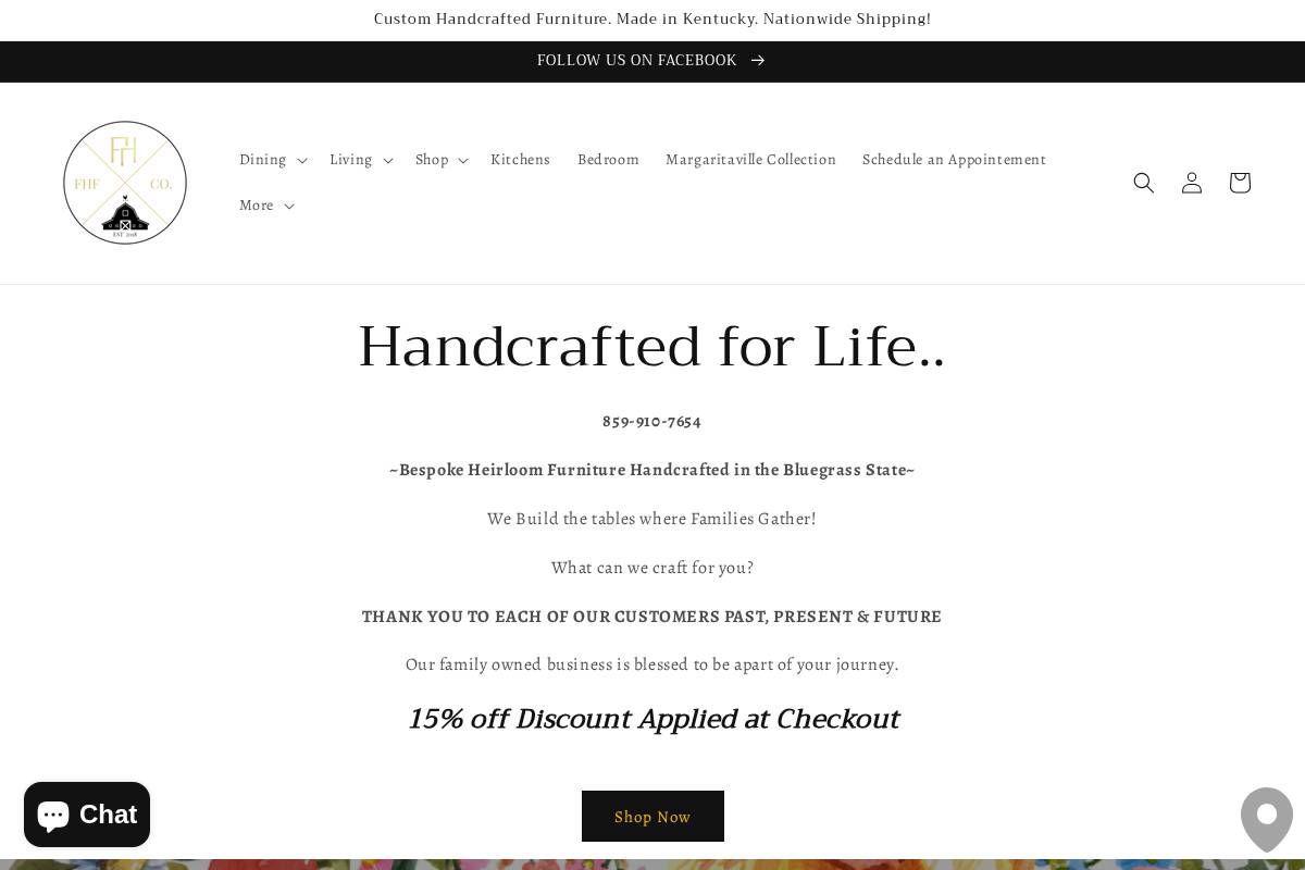 farmhousefurnitureky.com homepage screenshot