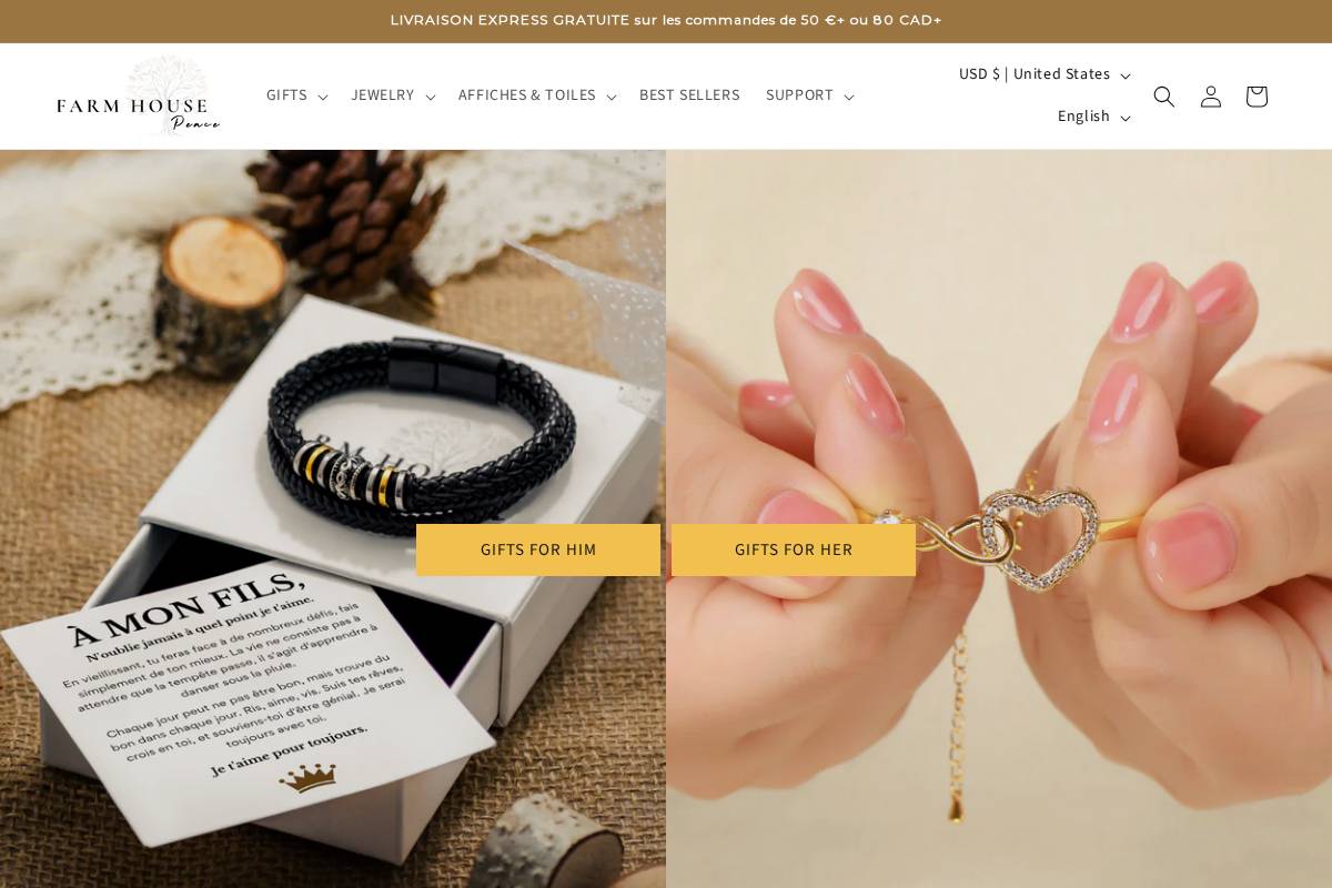 Farmhousepeace homepage screenshot