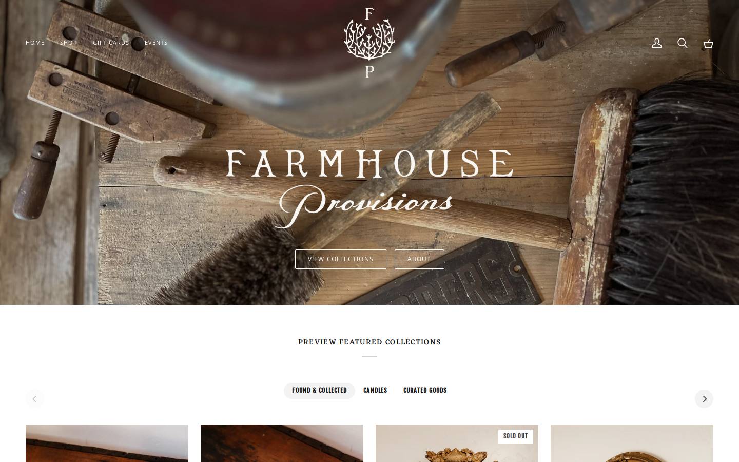 farmhouseprovisions.com homepage screenshot