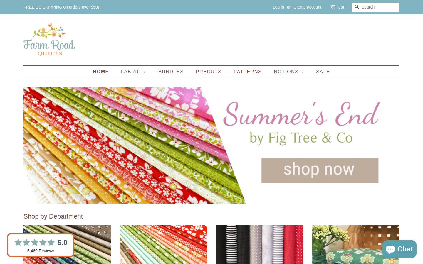 farmroadquiltshop.com homepage screenshot