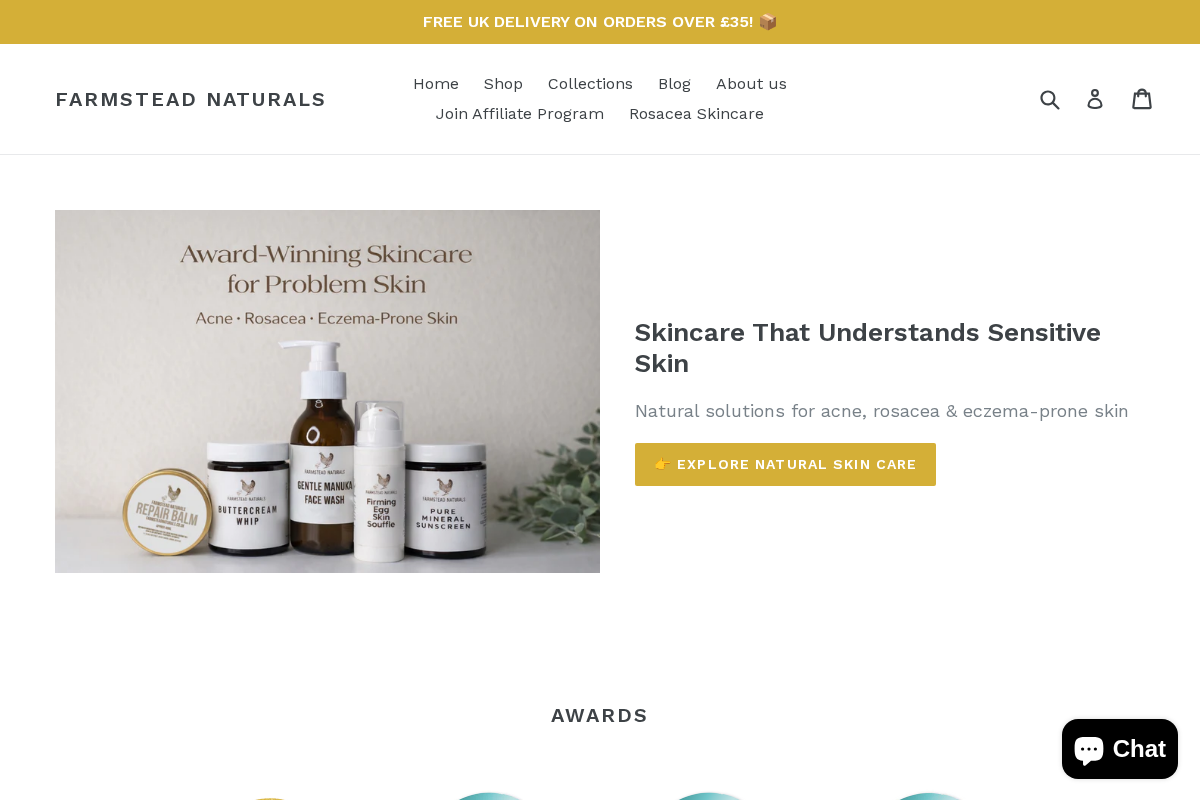 Farmstead Naturals homepage screenshot