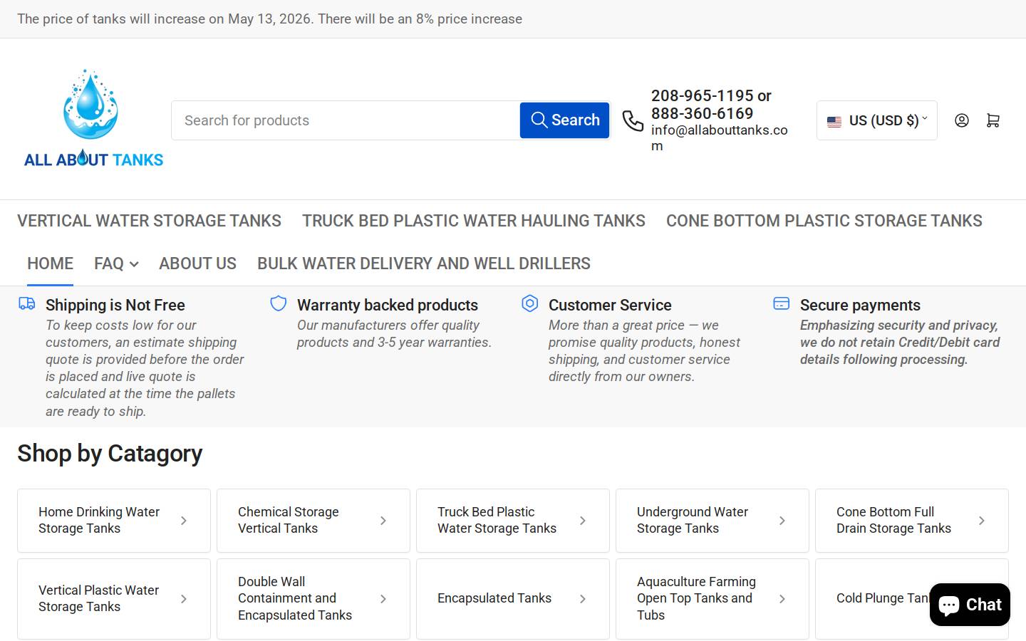 farmstoragetanks.com homepage screenshot