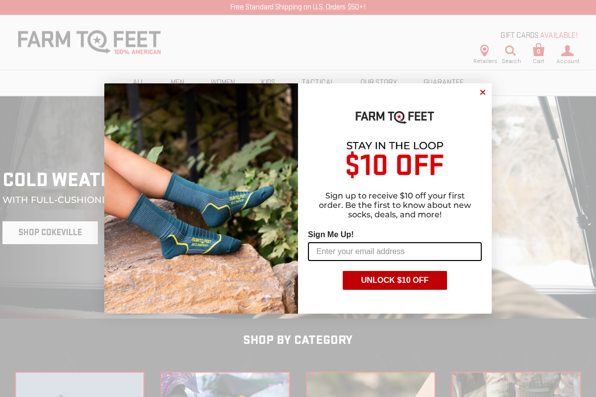 Farm to Feet homepage screenshot