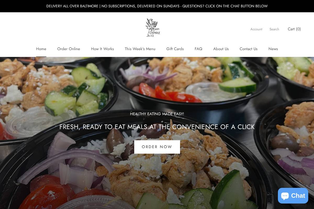 farmtotemple.com homepage screenshot