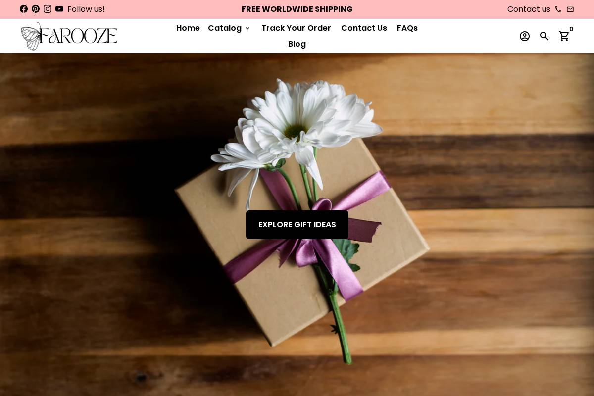 farooze.com homepage screenshot