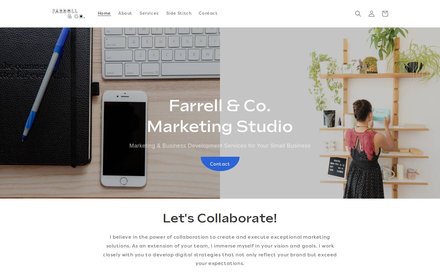 farrellandcostudio.com homepage screenshot