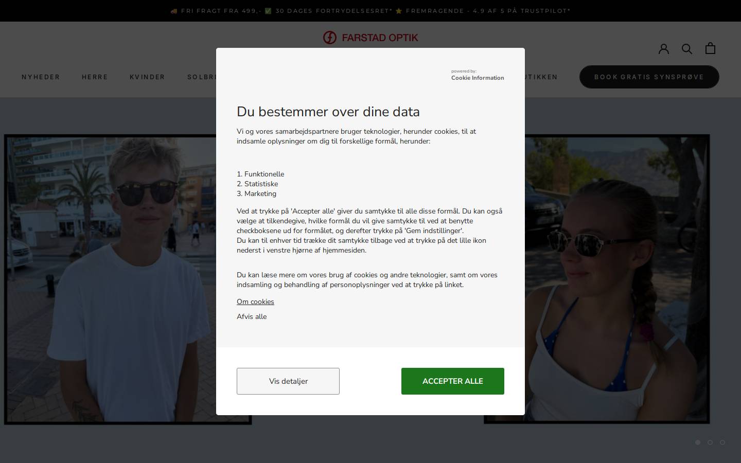 Farstad Optik homepage screenshot