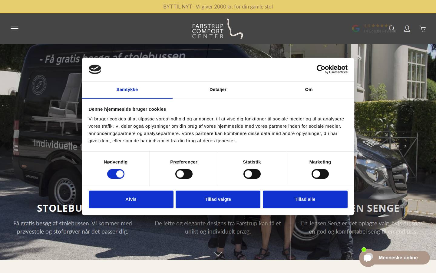 Farstrup Comfort Center homepage screenshot