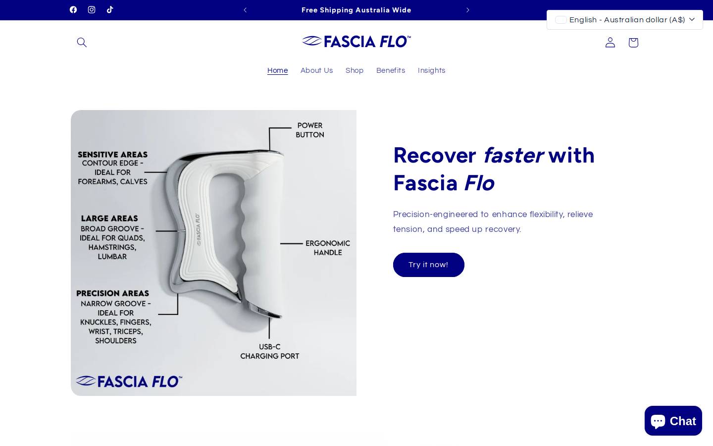 Fascia Flo homepage screenshot