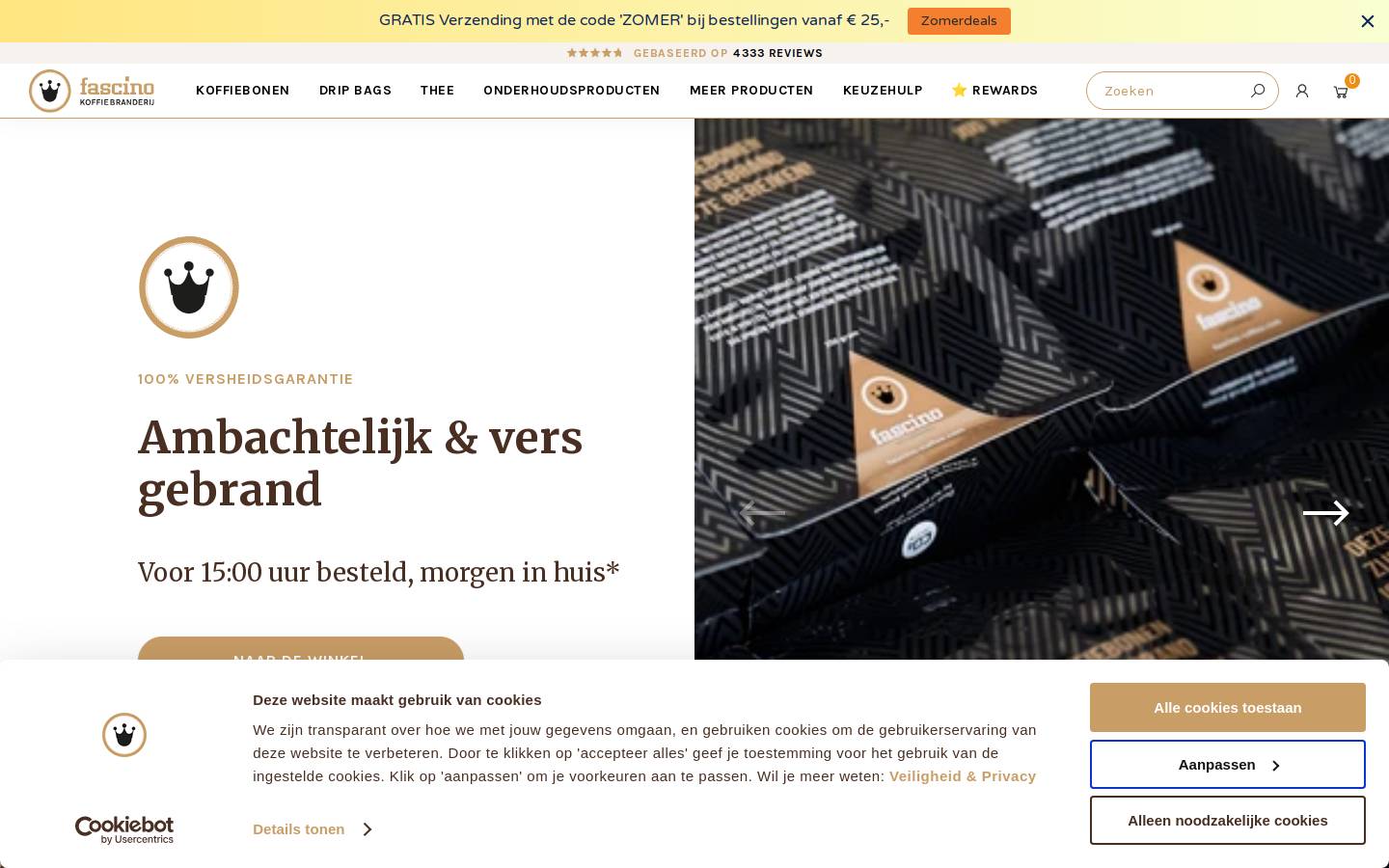 Fascino Coffee homepage screenshot
