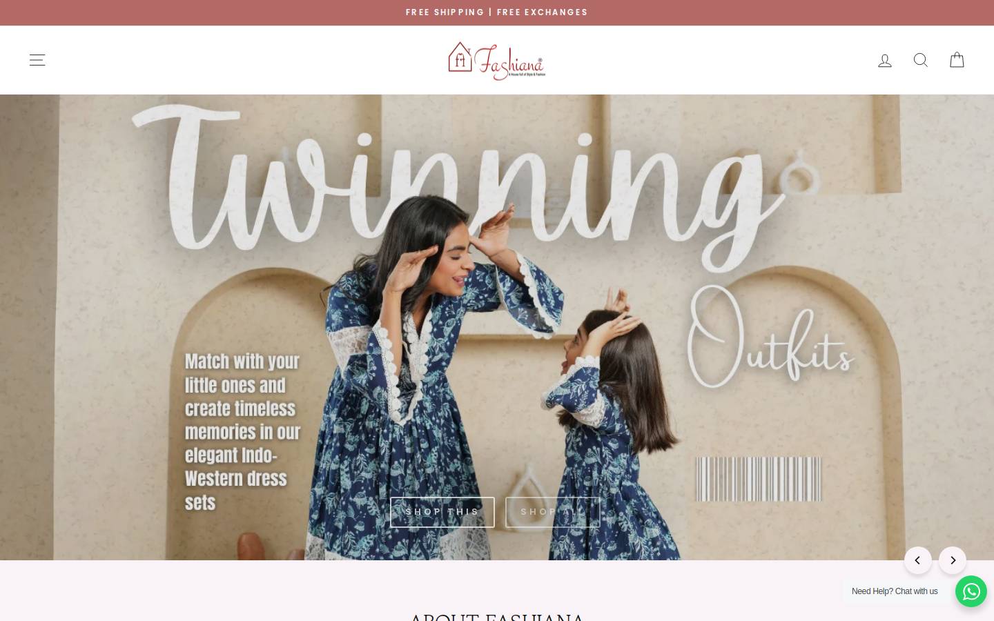 fashiana.in homepage screenshot