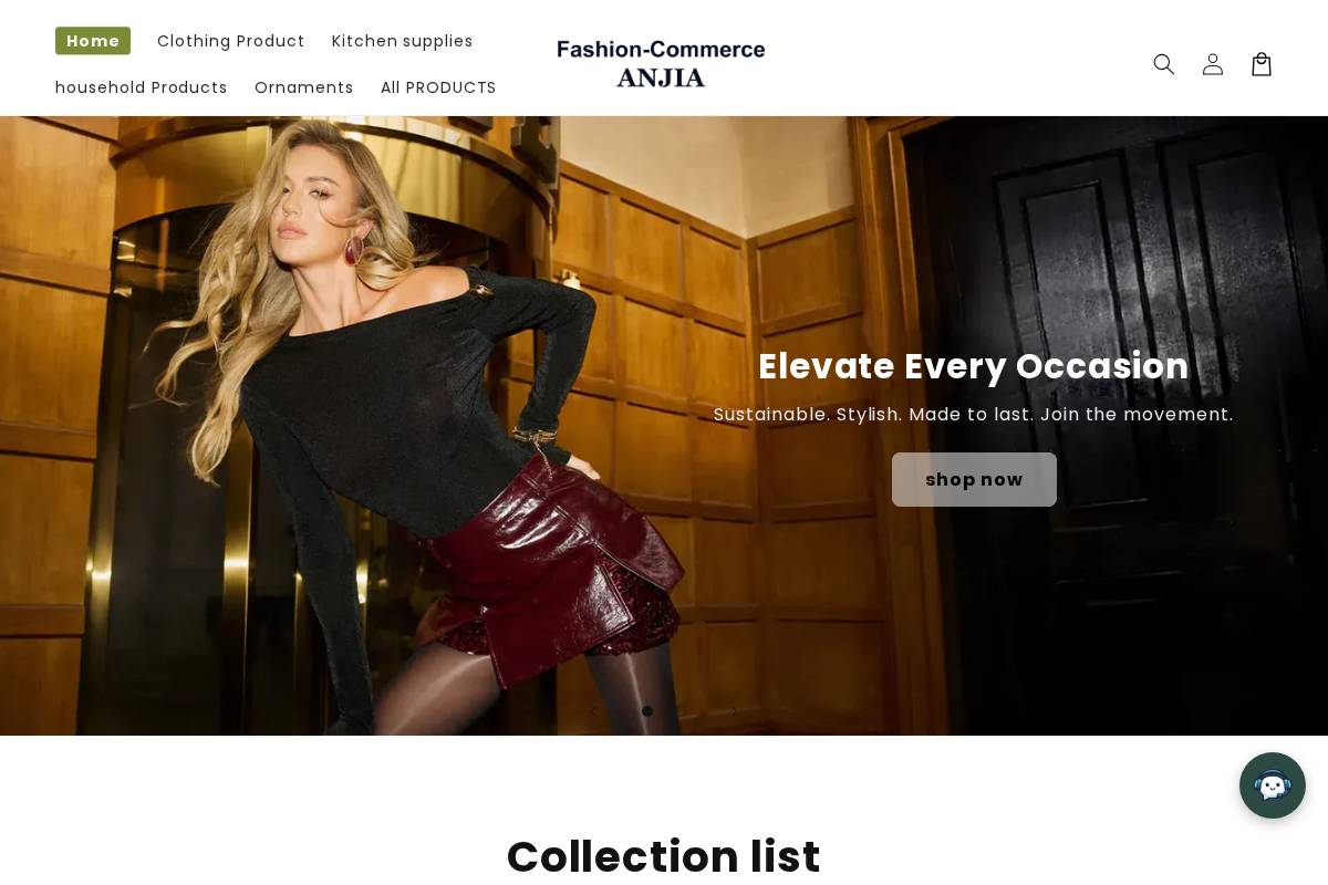 Fashion Commerce homepage screenshot