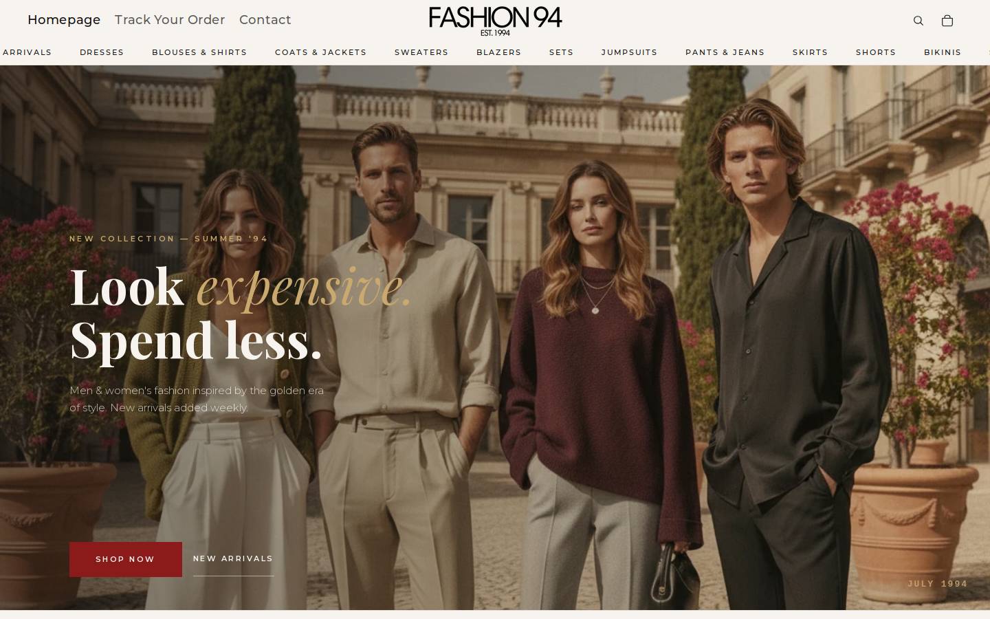 Fashion94 homepage screenshot