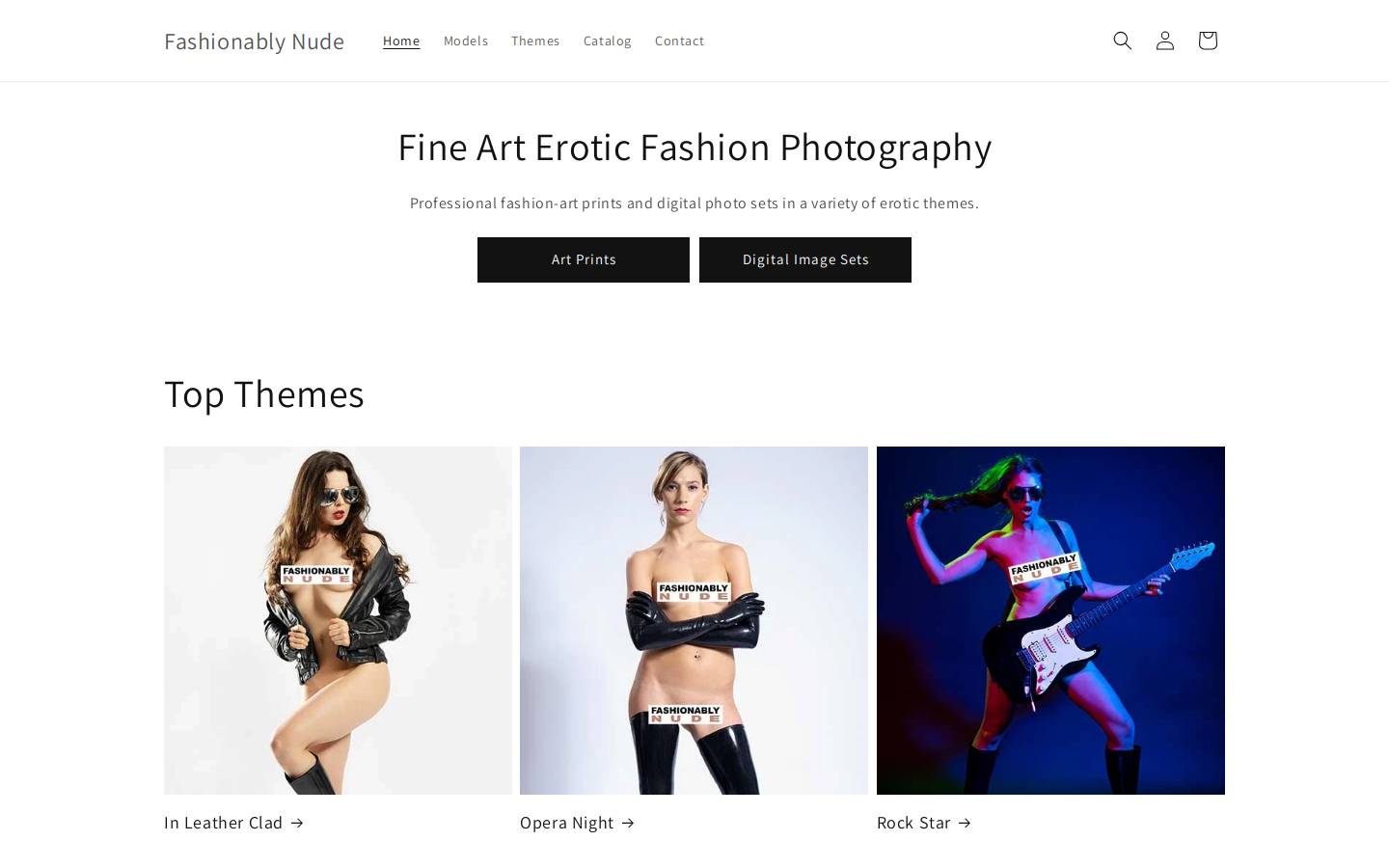 fashionablynude.com homepage screenshot