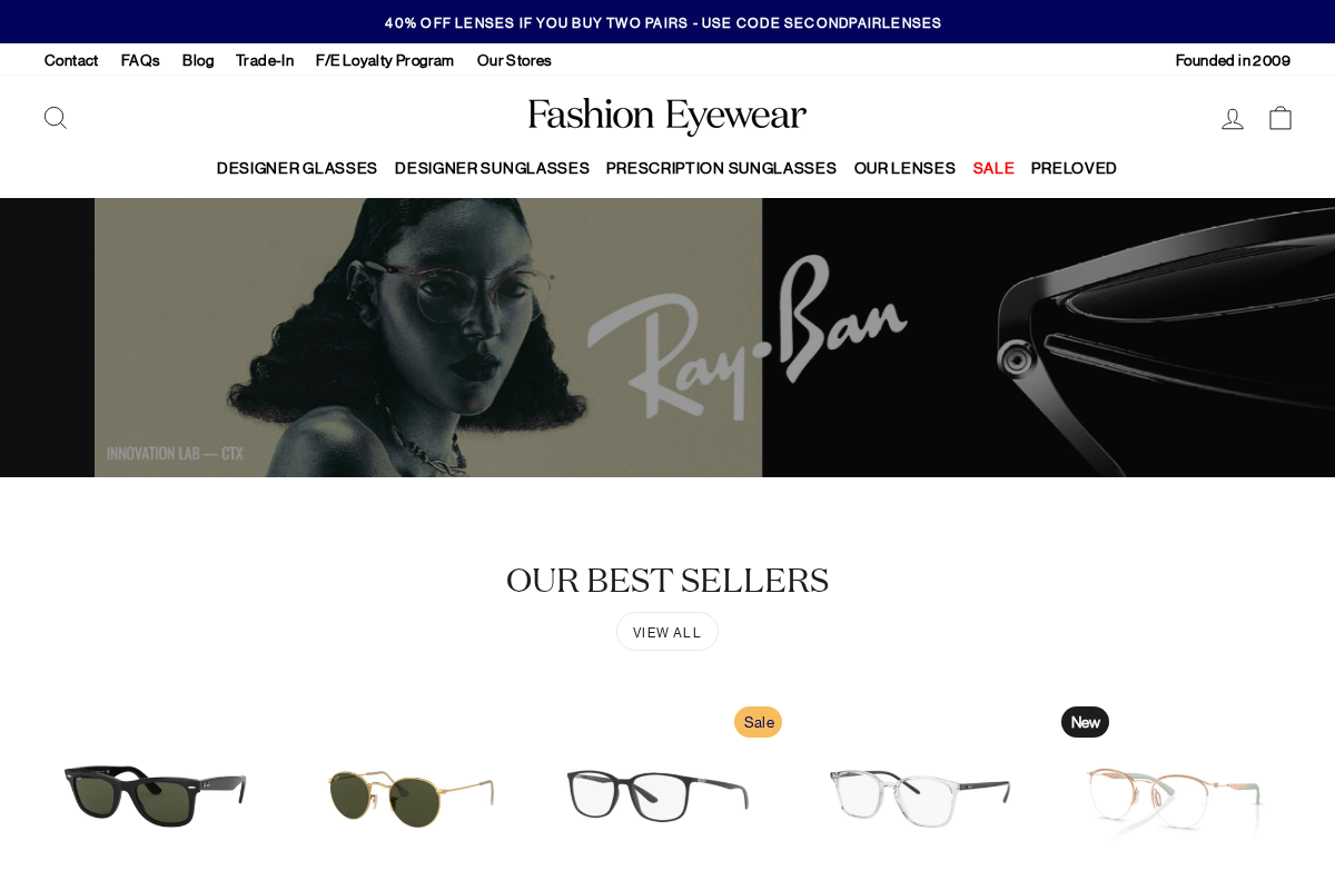 Fashion Eyewear homepage screenshot