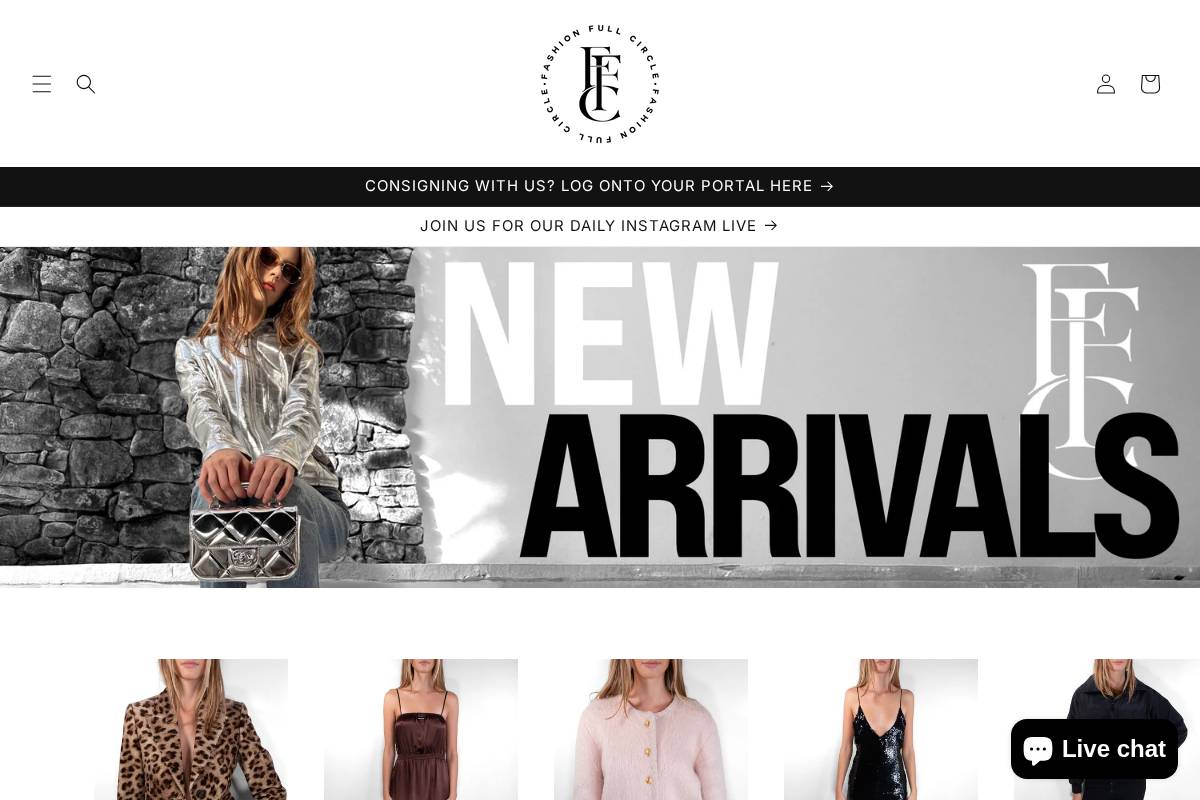 fashionfullcirclela.com homepage screenshot