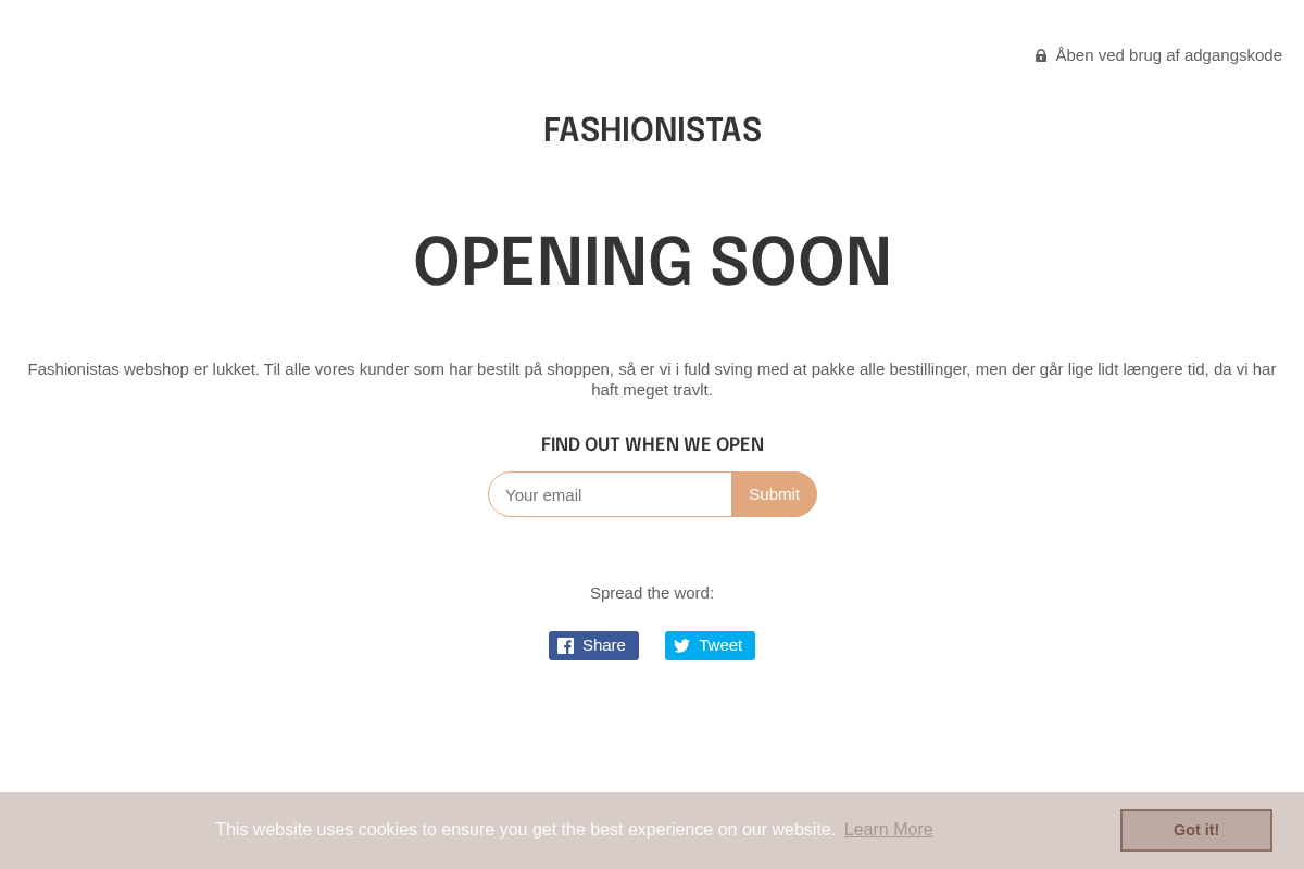 fashionistas.dk homepage screenshot