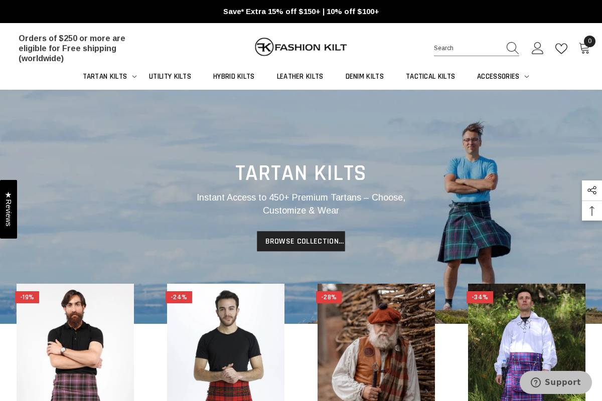 Fashion Kilt homepage screenshot