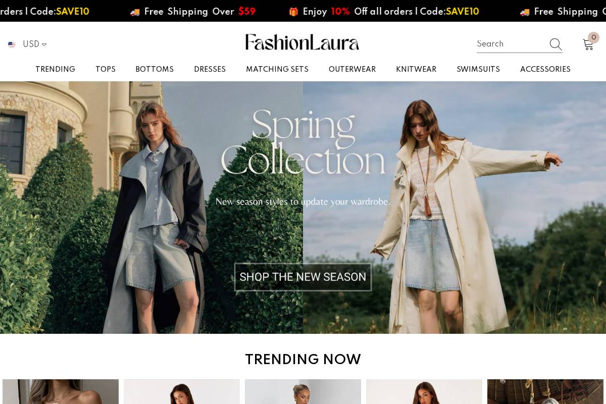 Fashionlaura homepage screenshot