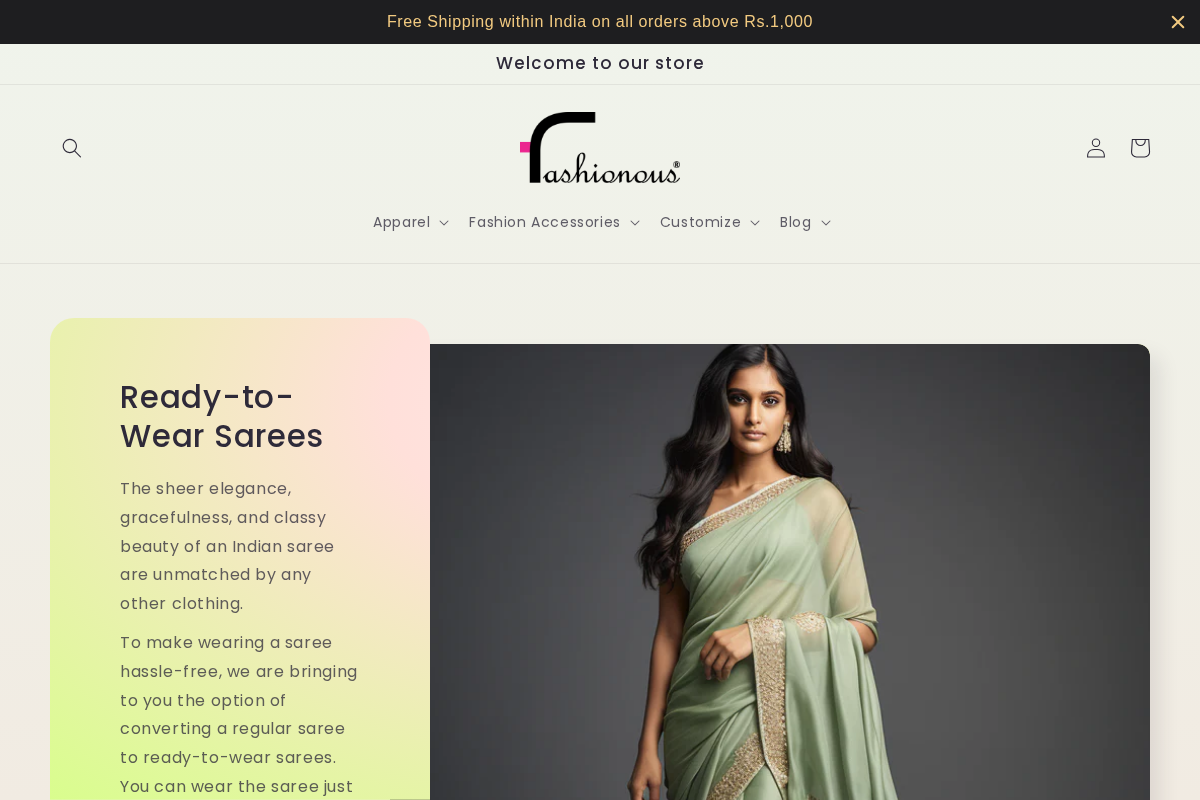 Fashionous homepage screenshot