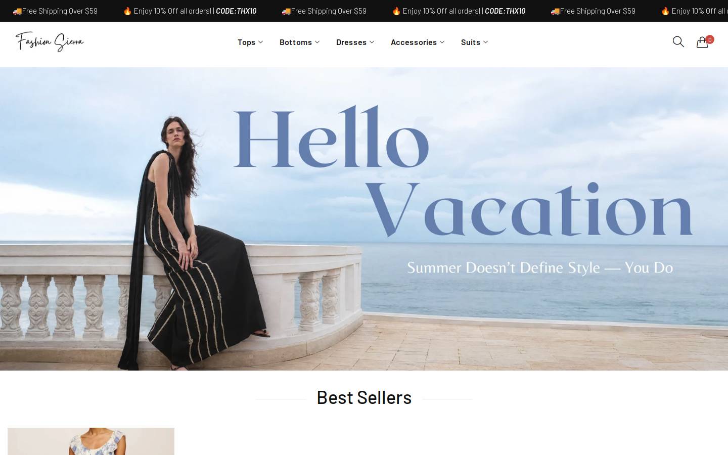 Fashionsierra homepage screenshot