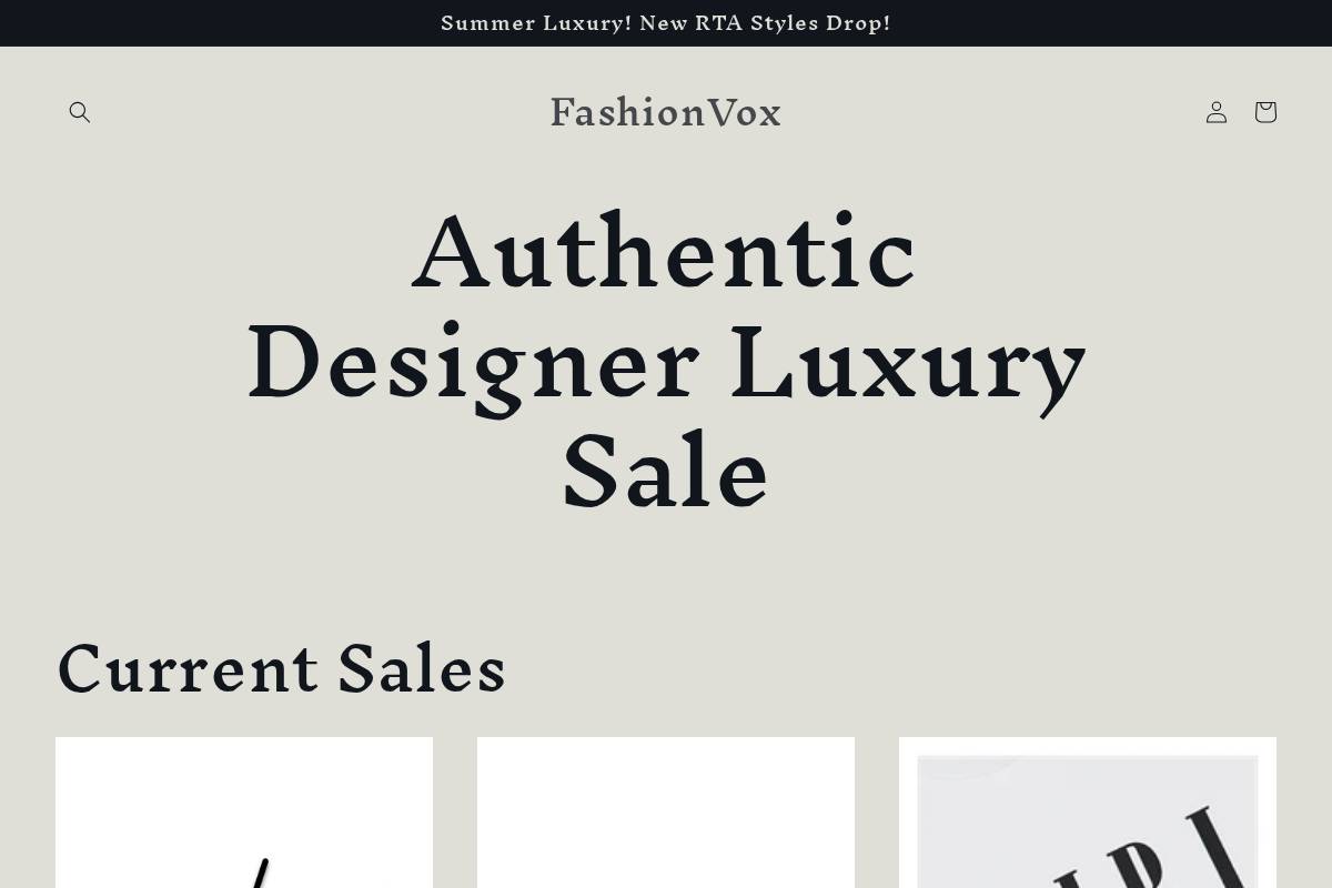 fashionvox.com homepage screenshot