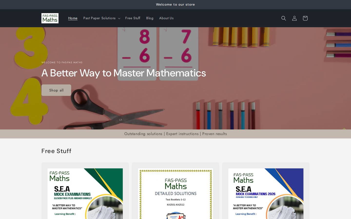 faspassmaths.com homepage screenshot