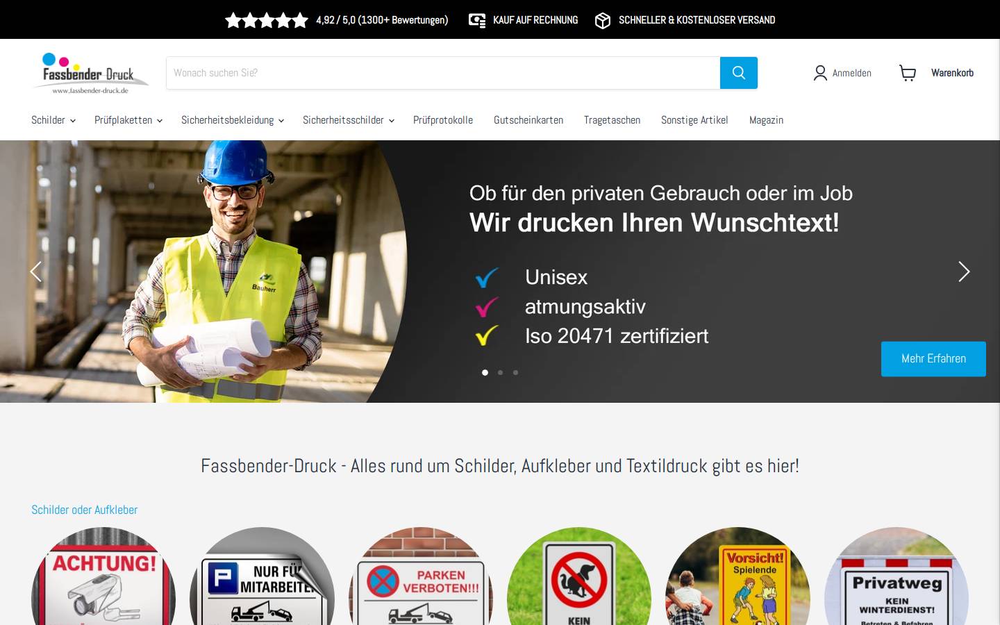 fassbender-druck.de homepage screenshot