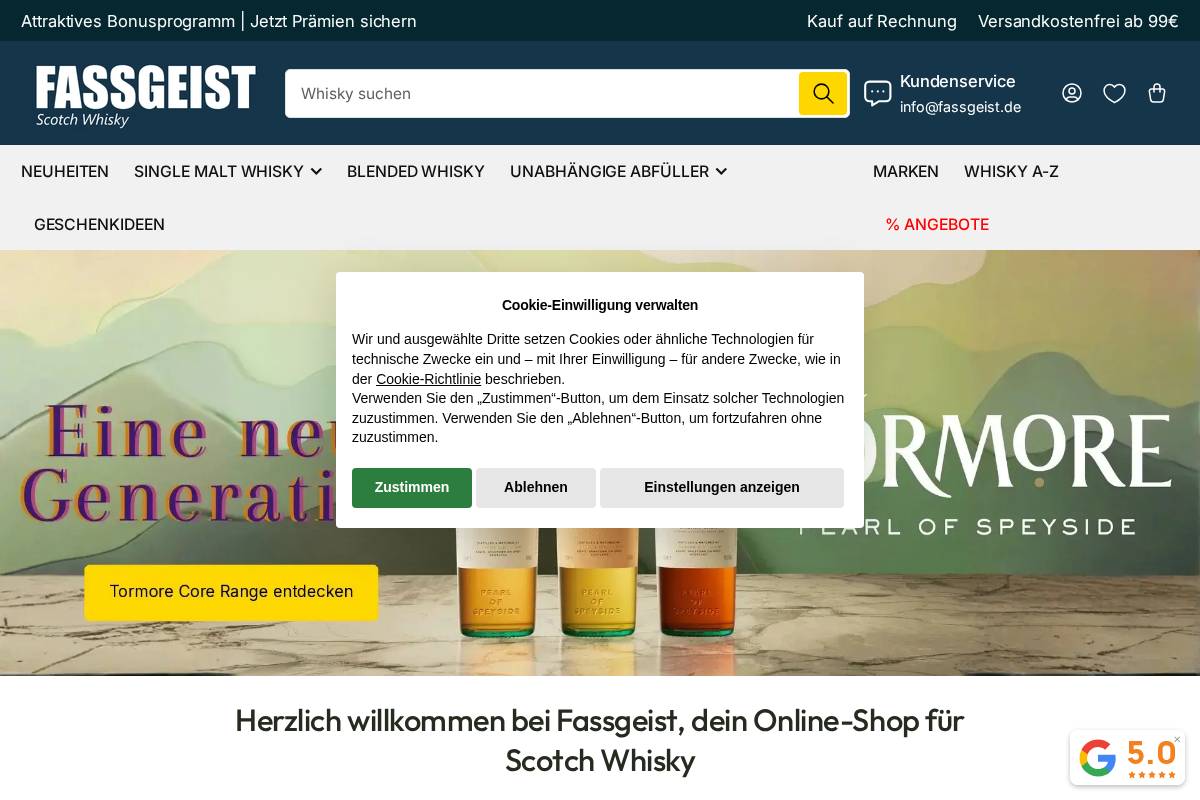 fassgeist.de homepage screenshot