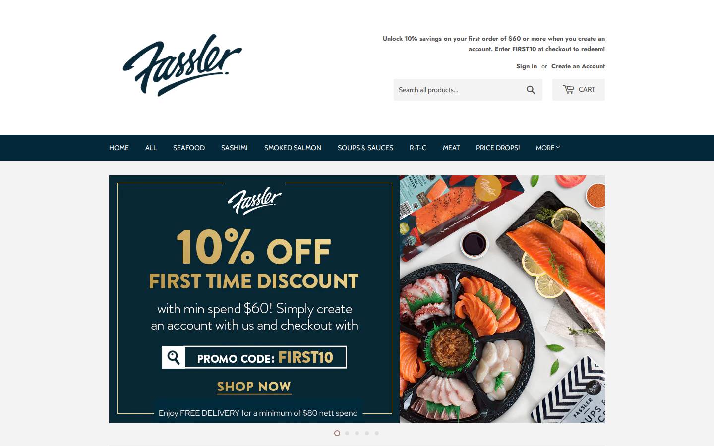 fasslergourmet.com homepage screenshot