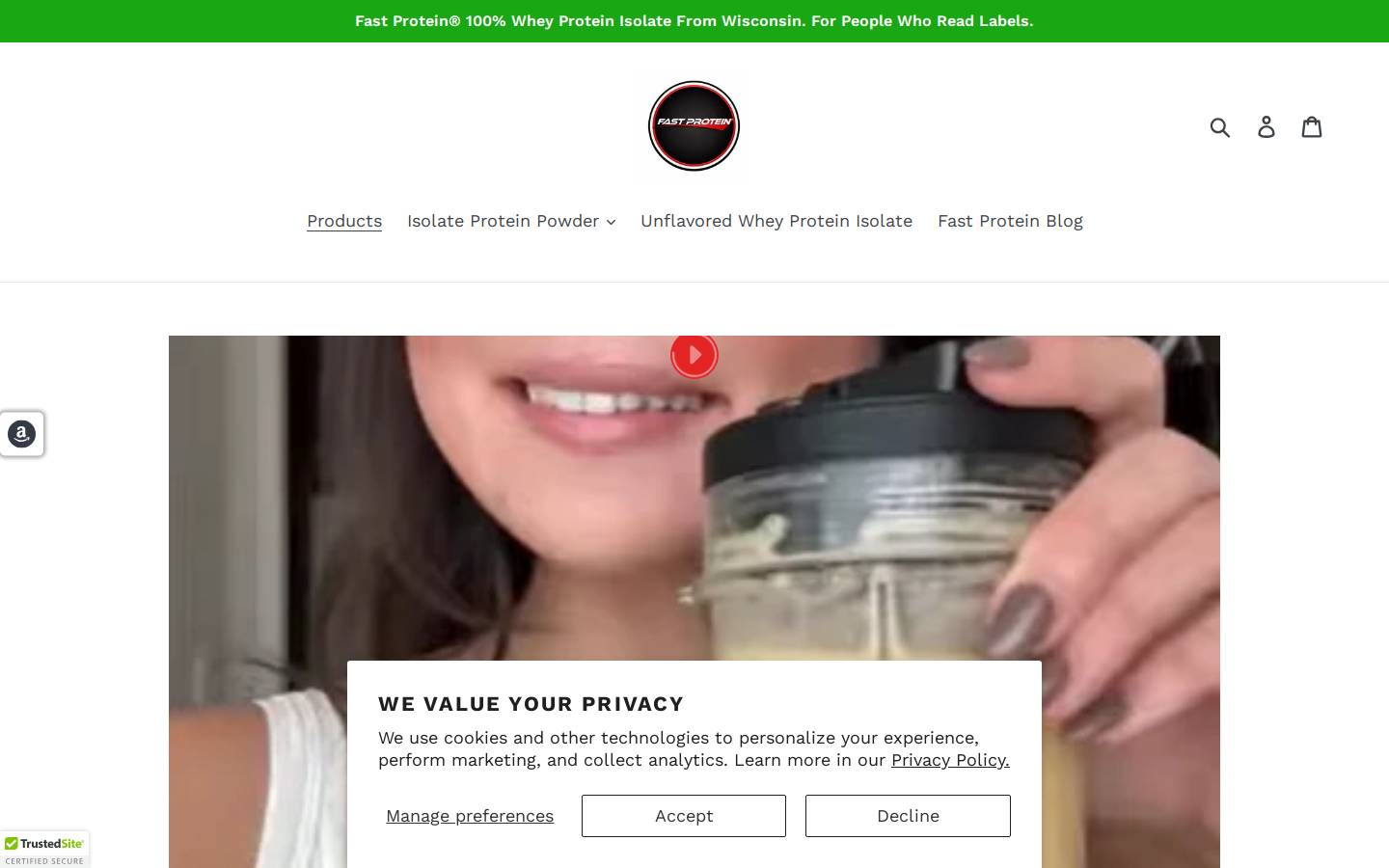 fast-protein.com homepage screenshot