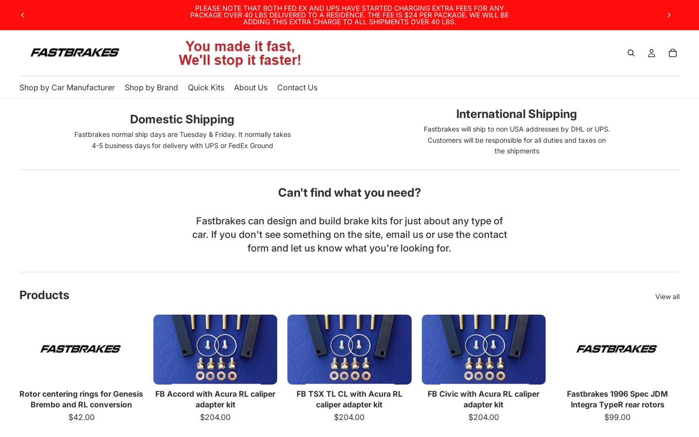 fastbrakes.com homepage screenshot