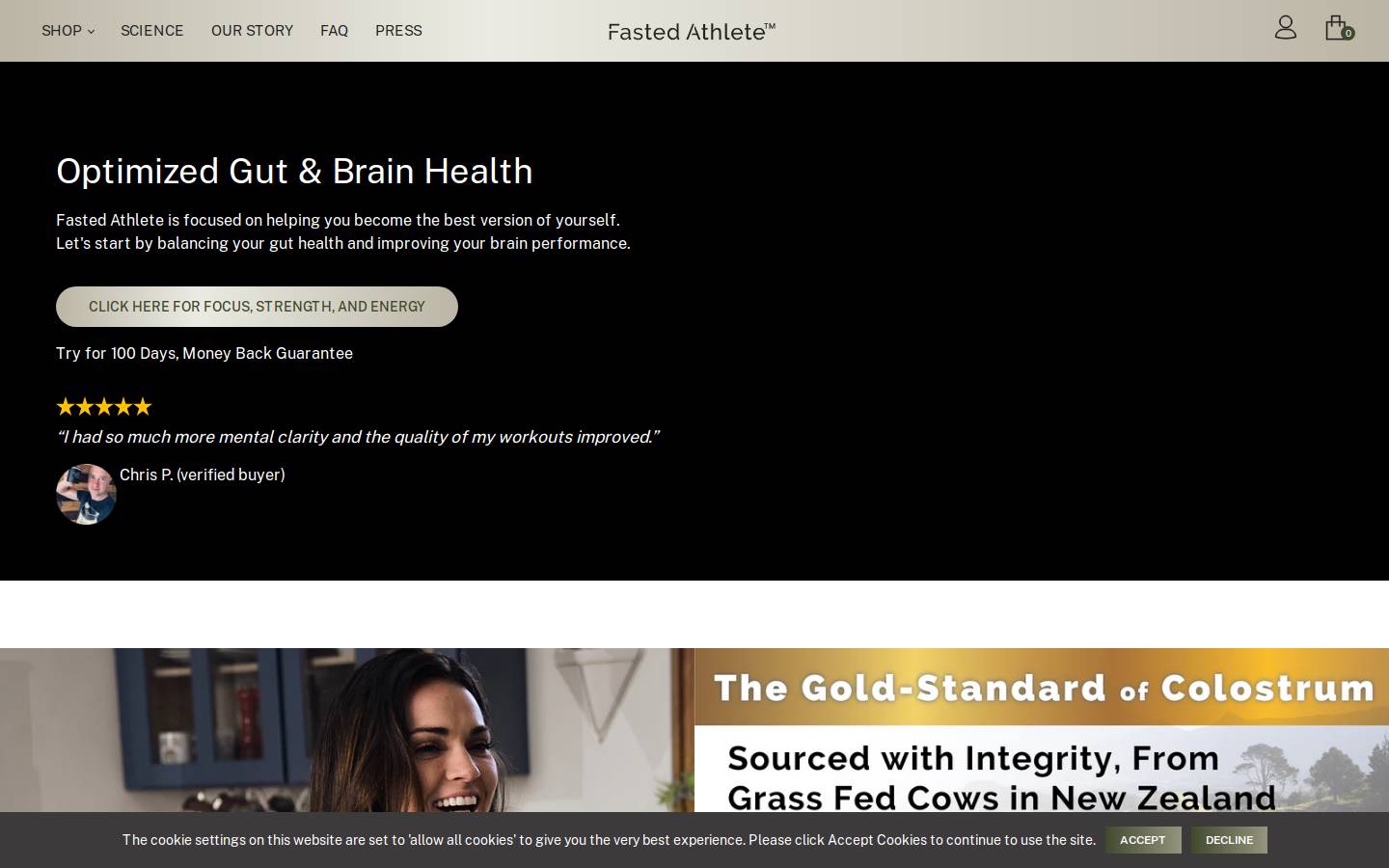 fastedathlete.com homepage screenshot