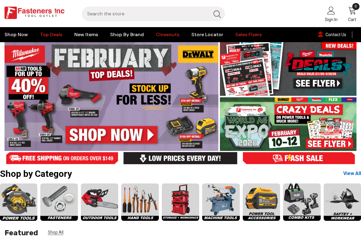 fastenersinc.net homepage screenshot