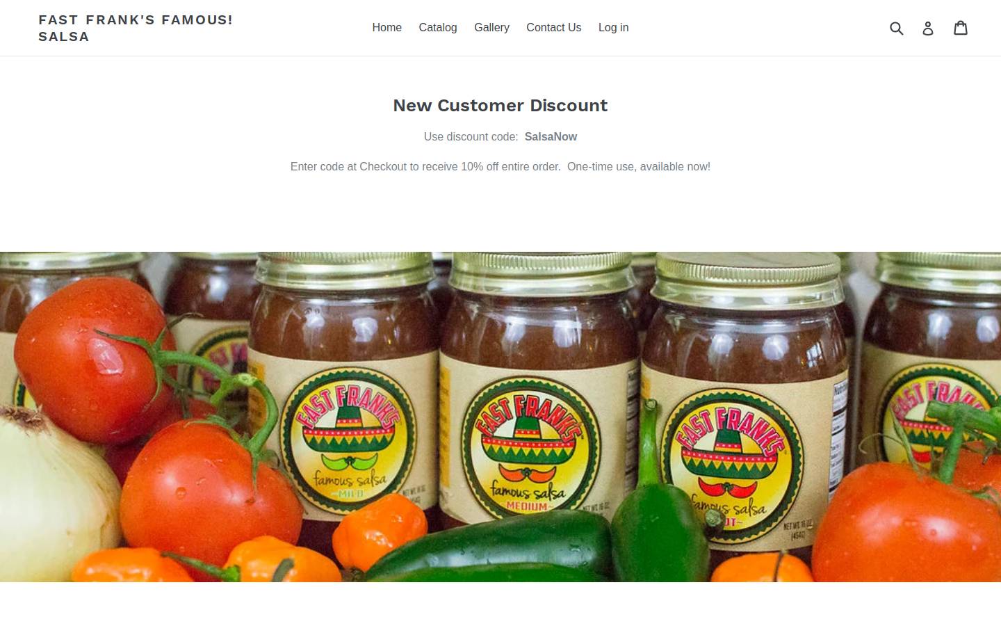 fastfranksfamoussalsa.com homepage screenshot