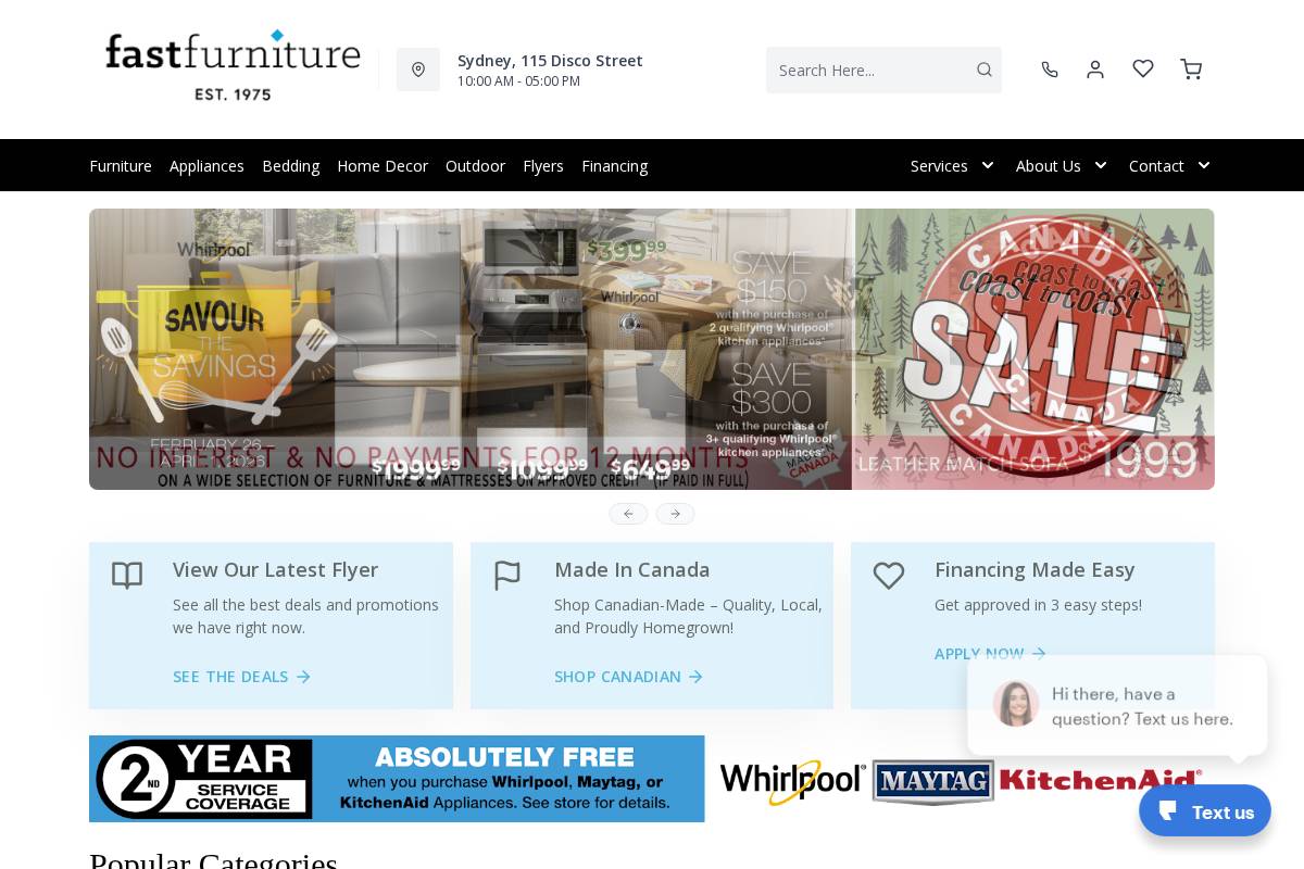 fastfurniture.ca homepage screenshot