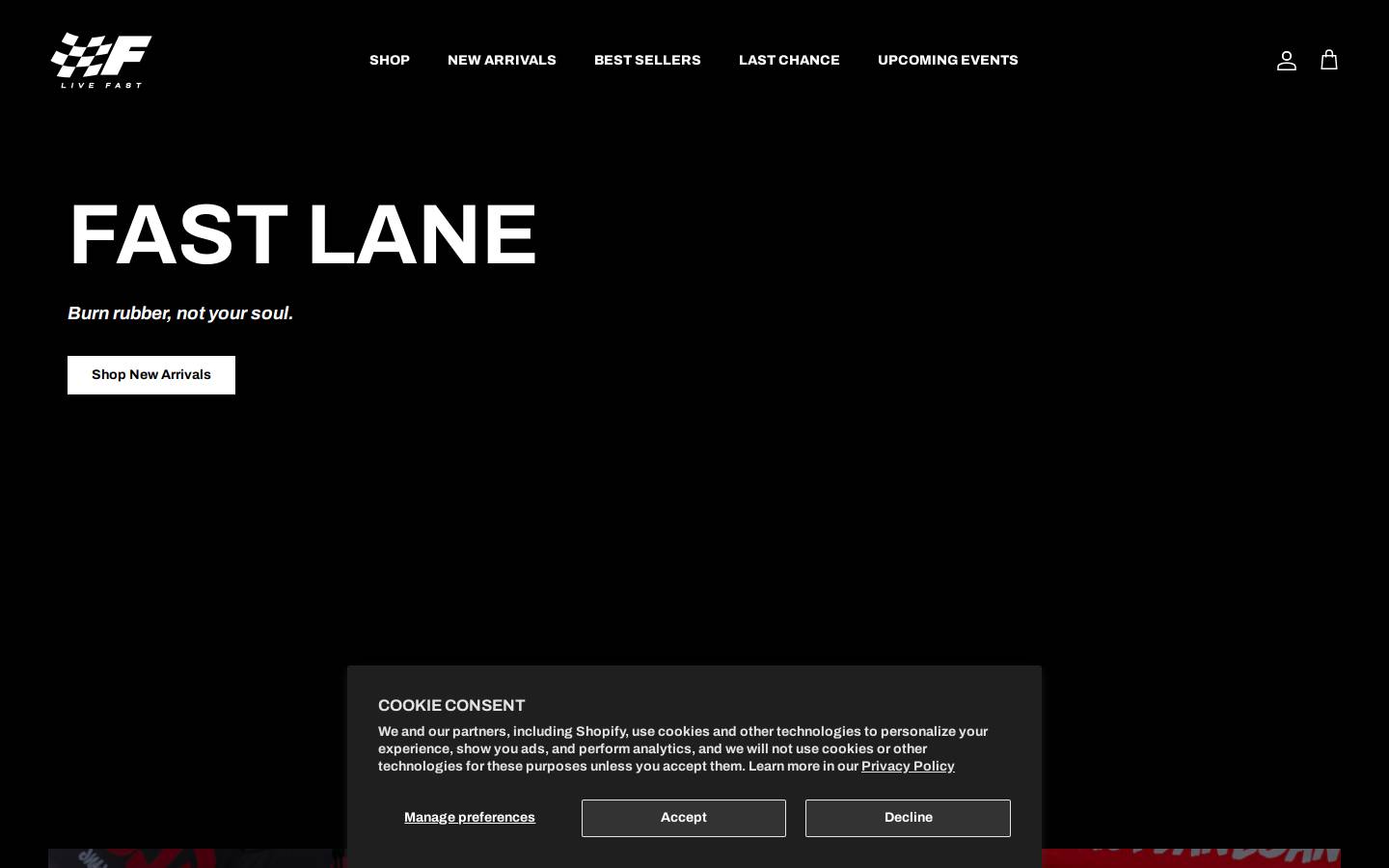 fastlanegang.com homepage screenshot